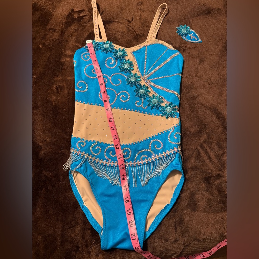 Teal twirling costume/leotard